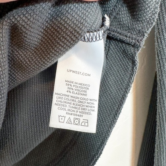 Upwest | Favorite Waffle Henley Knit Long Sleeve Top in Charcoal Grey - Picture 6 of 6